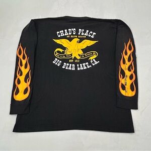 Vintage 80s Chad's Place Saloon Big Bear Lake, CA Biker Longsleeve Shirt Mens 2X